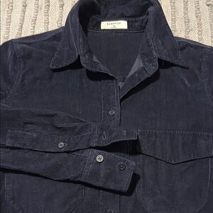 Babaton Thin Wale Corduroy fitted dark navy Shirt